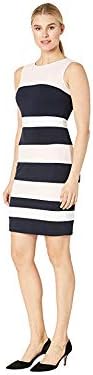 Tommy Hilfiger Womens Sleeveless Striped Scuba Crepe Sheath Mini Dress - Image 2