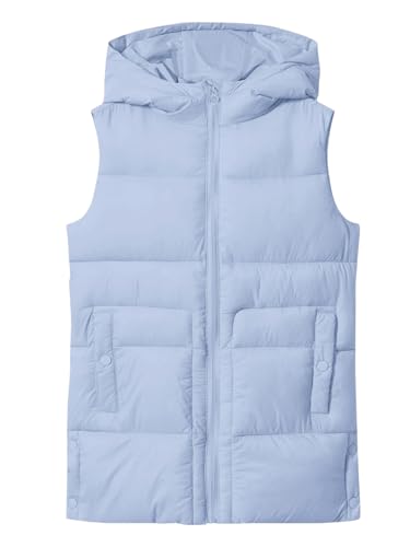 Meikulo Girls Lightweight Puffer Vest Casual Stand Collar Sleeveless Jacket Kids Hooded Quilted Gilet With Pockets thumb #1