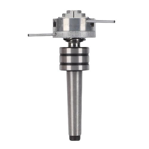 Fockety Portabrocas de Torno de Madera, Herramientas de Torno de Carpintería de Aleación de Aluminio Autocentrante Portabrocas de 3 Mordazas con Vástago de Eje MT-2 Adecuado para