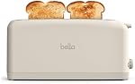 Grille-pain BELLA 2 tranches mince – Design compact avec fentes extra larges, 6 réglages de brunissage, arrêt automatique et plateau à miettes amovible – Grille-pain moderne pour bagels, gaufres et pain artisanal