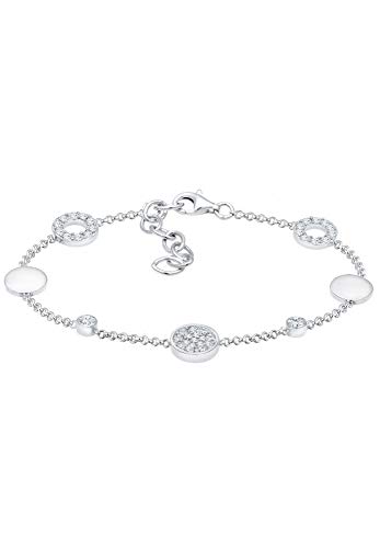 Preisvergleich Produktbild Elli Armband Kreis Plättchen Swarovski® Kristalle 925 Silber