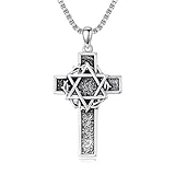PROESS Collar de cruz para hombre, plata de ley 925, colgante de cruz, joyería cristiana, regalo para hombres y niños, Plata esterlina