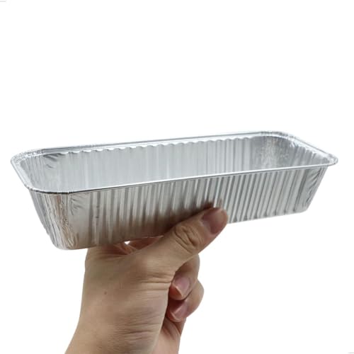 Aluschalen Alu-Tropfschalen Grillschalen Aluminiumschale Grill Tropfschalen Aluminium-Auflaufform - 25 Stück Schalen aus Aluminiumfolie, Kuchen Schale, für Backen, Kochen, Snackschale 21.5x7.8*4.3cm