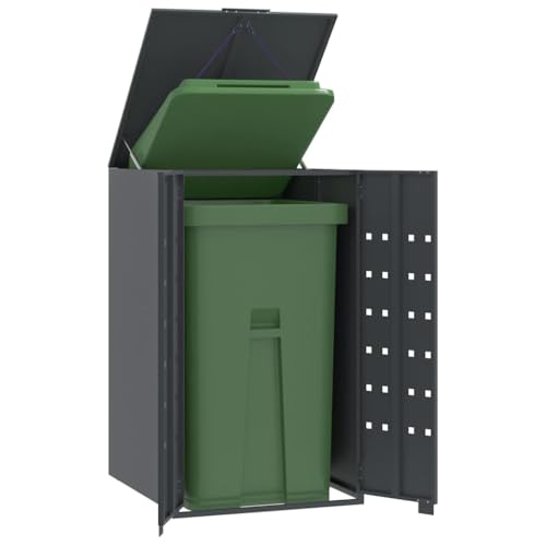 SKM Rangement à roulettes pour poubelles pour bac Unique Anthracite,Maison & Jardin,Produits ménagers,Accessoires pour conteneurs à déchets,Cache-conteneurs à déchets,Anthracite,28.6KG,4008426