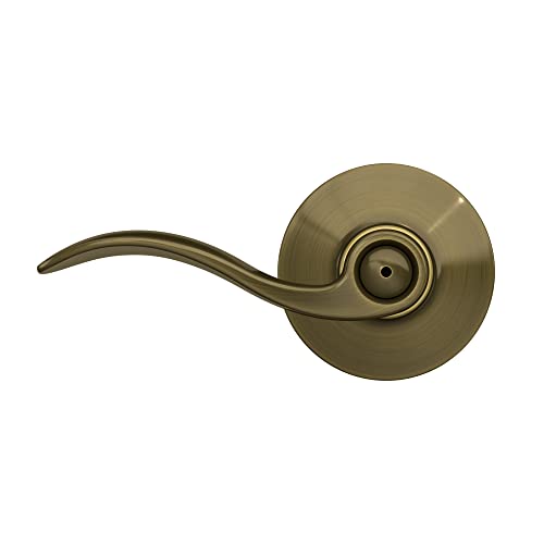 Schlage F40 Acc 609 Accent Door Lever, Bed & Bath Privacy Lock, Antique Brass #TOP4