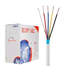 Alarm Security Cable 18/4 500FT Stranded Shielded 18AWG Wire for Door Bell & Burglar System, Fire Detector, Security Station, Low Voltage White