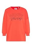  SOCCX Damen Sweatshirt mit Logo Print und 3/4-Arm Juicy Coral XXL
