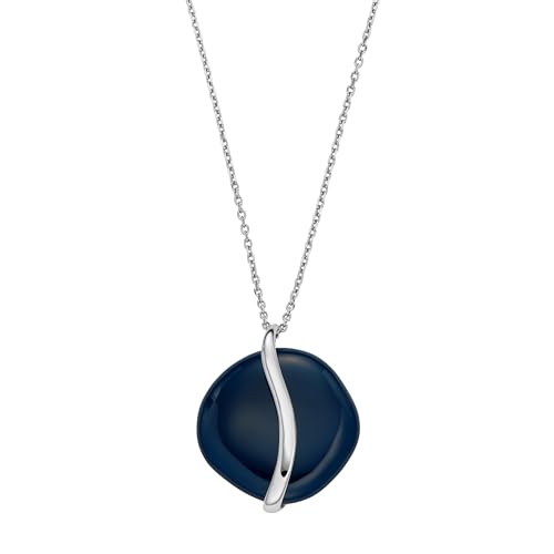 Skagen Womens Sofie Sea Glass Silver and Blue Organic-Shaped Pendant Necklace (Model: SKJ1809040)