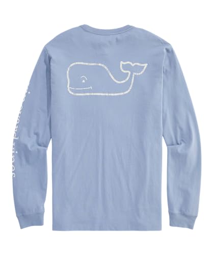 vineyard vines Men's Vintage Whale Long-Sleeve Pocket Tee, Summer Evening - Main Image
