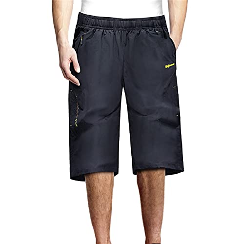 Ltifone Dark Grey Mens Capri Pants, 3/4 Shorts For Men, Athletic Quick Dry Lightweight Below Knee Travel Casual #TOP5
