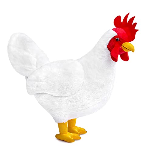 lilizzhoumax Pollo de Peluche 40cm/15”, Pollo de Peluche Lindas Muñecas de Relleno de Roedores, Lindo Aves de Corral Suave Juguetes De Animales Salvajes, Regalo para Amigos Y Niños