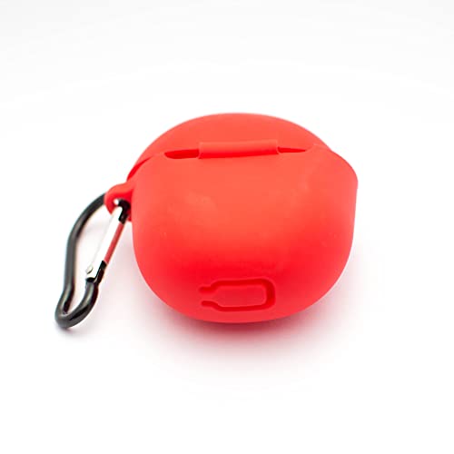 Image of Protective Soft Silicone Case Cover with Hook Compatible with bAot Airdope 381 /383 (Cover Only) (Red-Logo)