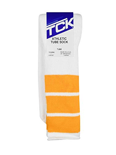 Image of TCK Retro Tube Socks with Stripes for Men & Women - 3 Stripe, 70's 80's Deadlift Socks