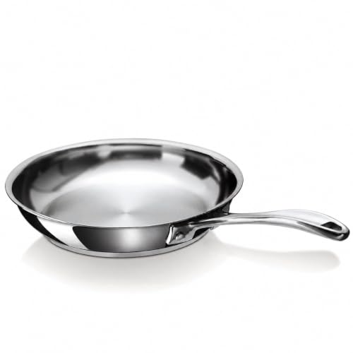 Beka Chef - Poêle Inox 18/10 - 24 cm - Tous Feux Compatible Induction - Acier Inoxydable, Argenté