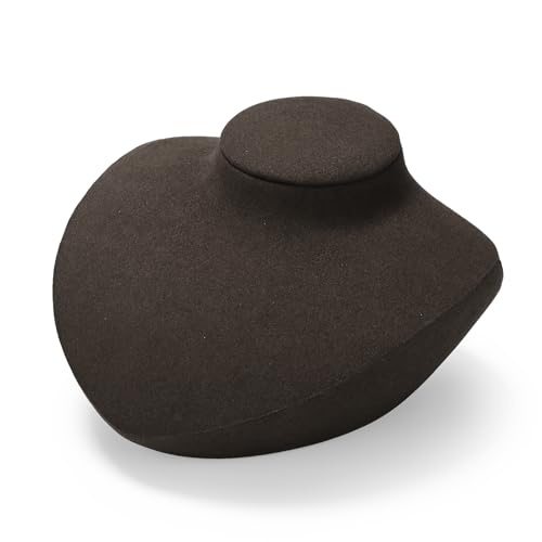 Oirlv Luxury Microfiber Necklace Bust Jewelry Bust for Necklace Showcase Jewelry Display Stand(Coffee)