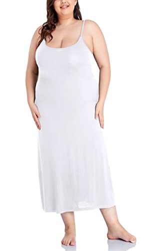 Image of Women's Full Slip for Under Dresses Plus Size Long Nightgown Cami Dress