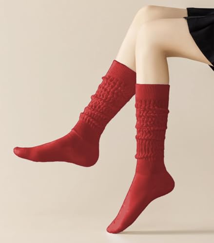 Image of Slouchy Socks for Women Stretchy Knee-High Scrunch Socks Soft Long Slouch Boot Socks
