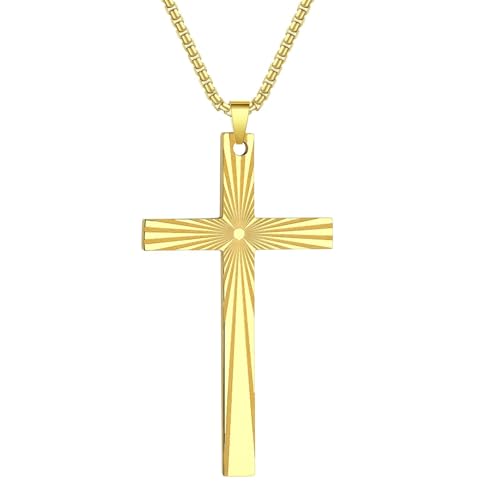 Collier pendentif punk croix chrétien hip-hop bijoux garçons et femmes