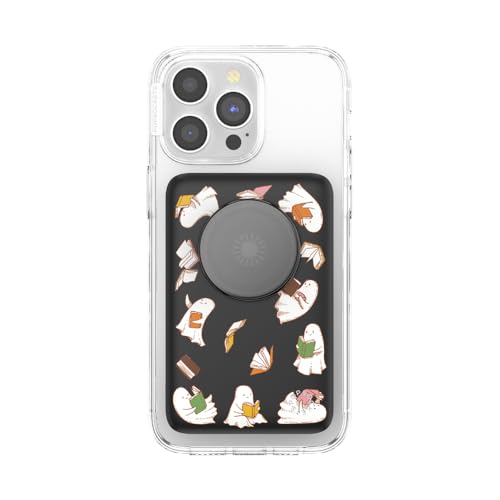 Image of PopSockets PowerPack for MagSafe, Portable Phone Charger, Magnetic Wireless Portable Charger, 5000mAh, Halloween PopSocket - Spooky Book Club