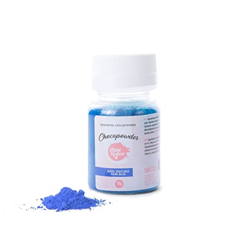 Past Kolor - Colorante en Polvo Chocopowder - Colorante Comestible para Chocolate - Ideal para Repostería, Decoración de Pasteles y Tartas - 10 G (AZUL OSCURO)