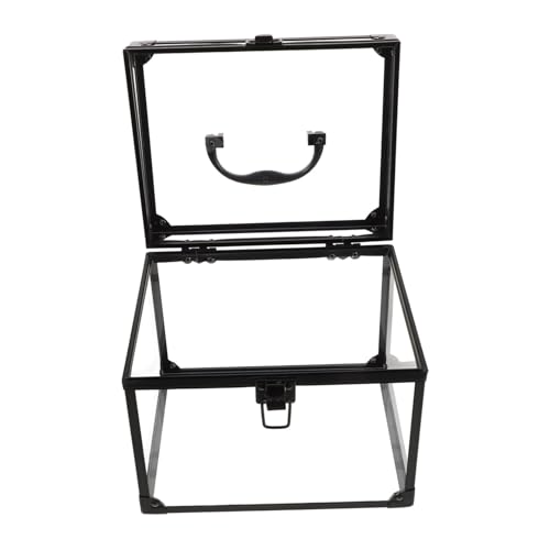 Mikinona Large Capacity Locking Makeup Box with Mirror Travel Jewelry Organizer Biometric Lock Beauty Case for Women