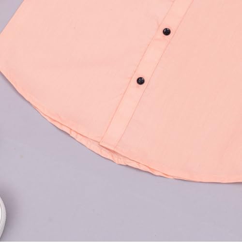 Image of Vikita Enterprise Kid Boy's Cotton Solid Shirt with Spread Collar Neck Full Sleeves Button Closure Curved Length and One Pocket | Shirt For Kids Boys