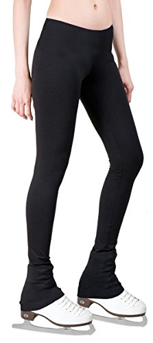 ny2 Sportswear Figure Skating Pants with 2-Tones Waistband (Black, Child Medium)