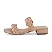 CUSHIONAIRE Women's Nan two band braided low block heel slide sandal +Memory Foam and Wide Widths Available, Nude 9