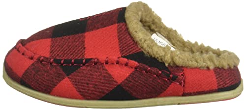 Deer Stags Kids' Lil Nordic Plaid Slipper In Red/Black / 2 Little Kid #TOP7