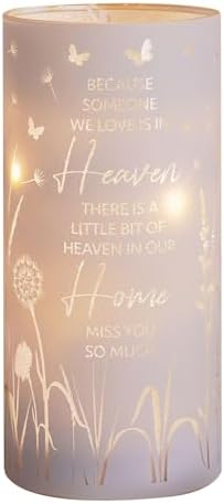 Tube Lumineux Commémoratif ‘Thoughts Of You’ – 20 Cm – Avec Paillettes Et Papillon