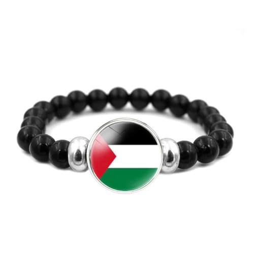 Palestine Flag Bracelet,palestine Gaza Flag Wristbands,i Stand With Palestine Bracelet,free Palestine Jewel Flag Bracelet,palestine Flag Black Beaded Bracelet,support Palestinian Decor for Men Women