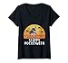 Damen Hockey Slappy Hockeyween, Skelett, Hockey Halloween Kostüm T-Shirt mit V-Ausschnitt