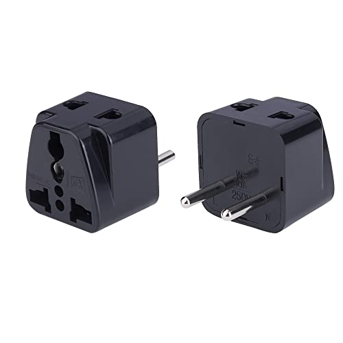 Image of MX Europe Travel Adapter, India to Russia, Europe, Turkey, Type C 2-in-1 Conversion Plug for Laptop Charger, Camera Charger & Compatible Devices, Pack of 2