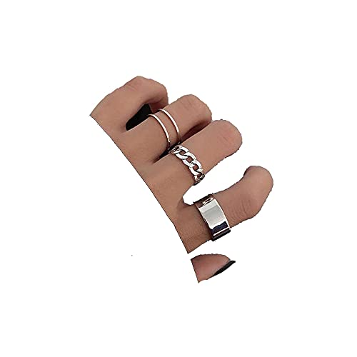 Yheakne Boho Rings Set Stackable Knuckle Rings Silver Band Rings Minimalist Midi Rings Modern Finger Rings Accessories for Women and Teen Girls Gifts (Silver)