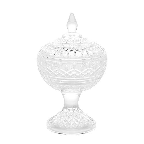 WOLFF Lys Potiche Decorativo de Cristal com Pé, Transparente, 11 x 18 cm