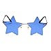 Rimless Star shape Sunglasses Personality Sun Glasses for women/men Party glasses personality pentagram eyewears (Dark blue)