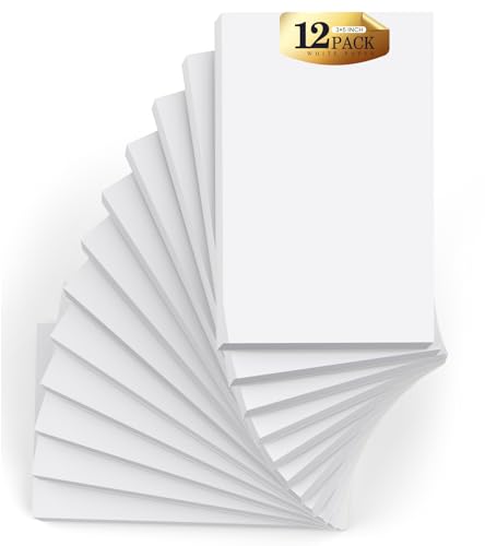Mini bloc-notes en papier blanc 7,6 x 12,7 cm vierge pour écriture fluide
