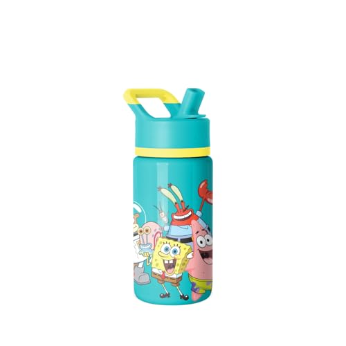 Image of Simple Modern Kids Summit Water Bottle with Straw Lid | SpongeBob 14oz Insulated Stainless Steel Cup for Boys, Girls, School | SpongeBob Pals