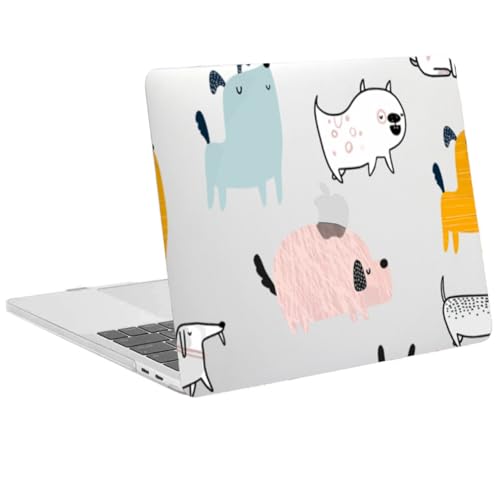 Coque Mac Book 12 Pouces A1534 en plastique rigide motif croquis d'animaux mignons
