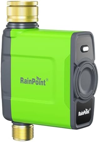 RAINPOINT Bewässerungscomputer WLAN ohne Antennen-Gateway, Muss mit HWG023/HWG040 Gateway Verwendet Werden (2.4GHz WLAN), Messing-Einlass und -Auslass, IP65 Bewässerungssteuerung W