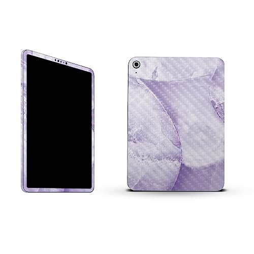 Image of MightySkins Carbon Fiber Skin Compatible with Apple iPad 10.9 inch 10th Gen (2022) Full Wrap Kit - Round Amethyst | Protective Durable Textured Carbon Fiber Finish | Easy to Apply | Made in The USA