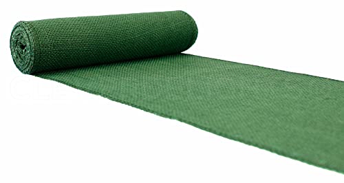 Premium 9-Inch Green Jute Burlap Roll with Finished Edges – 5 Yards of High-Quality Rustic Decor Fabric