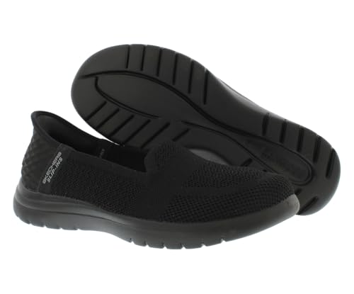 Image of Skechers On The Go Flex Serene Wide Womens Shoes Size 9.5, Color: Midnight Black