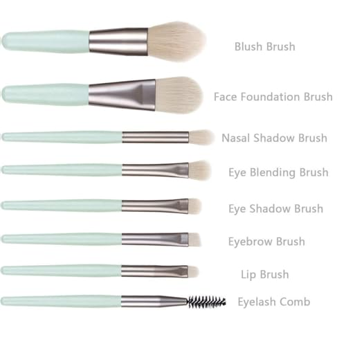 Image of Makeup Brushes, Makeup Brush Set Mini, 8 PCS Travel Make Up Brush Kit, Cosmetic Brushes for Face Foundation Blush Eye Shadow