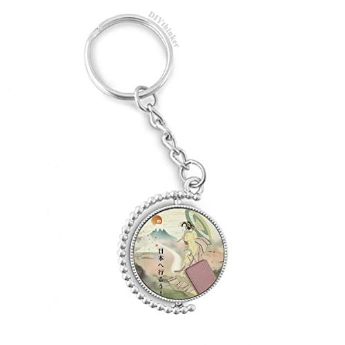 Llavero de Japón Ukiyoe y Monte Fuji, accesorio cultural para mochilas y bolsos