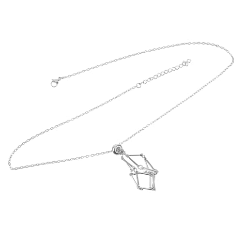 Pendentif porte-pierre cristal argenté de qualité supérieure avec support de collier réglable