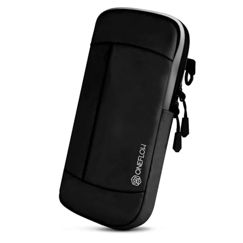 ONEFLOW Urban Sling für OnePlus 2 Handytasche zum Umhängen, Handy Gürteltasche & Armband kombiniert, Handy Umhängetasche mit Geldbörse für Damen & Herren, Schwarz