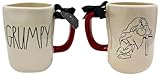 Rae Dunn Snow White & Seven Dwarfs Series Finely Glazed 2-sided Ceramic Coffee Mug | Inscribed: GRUMPY