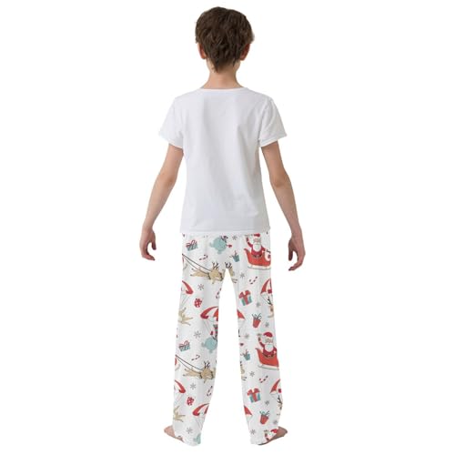Boys' Pants Santa Deers Funny Christmas Long Bottoms Jogger Pants Elastic Waist Trousers with Pockets S-XL3
