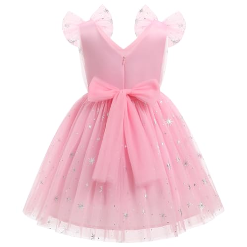 Image of IMEKIS Toddler Kids Girls Butterfly Dress Sparkle Sequins Tulle Wedding Formal Birthday Dresses 2-10T